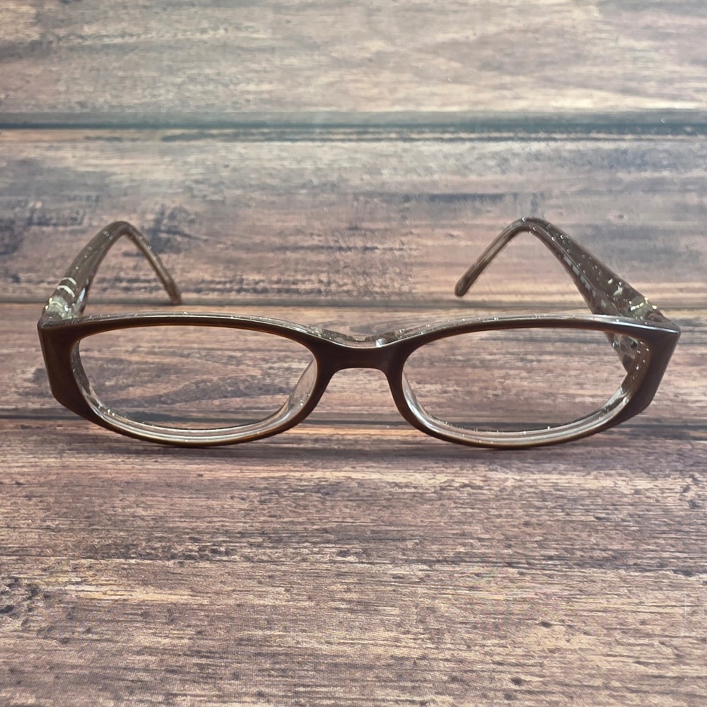 Bebe BB5034 Calming Topaz Brown Glitter Rose Eyeglasses Frames 51-15-135